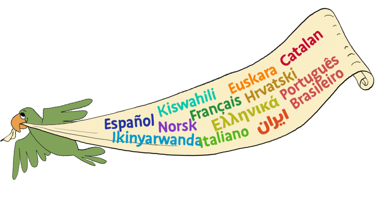 Banner of multiple languages