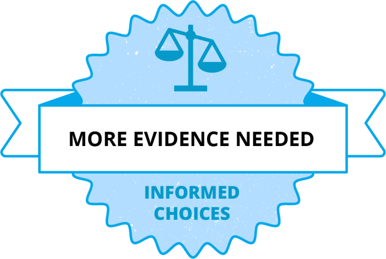 More evidence needed - Informed Health Choices